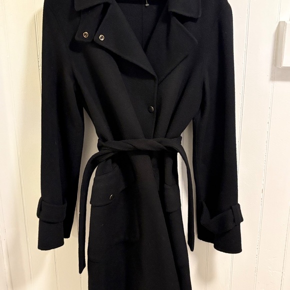 Versatile Cross-Season Wool/Nylon/Angora DKNY Trench Coat M-L - Picture 6 of 16